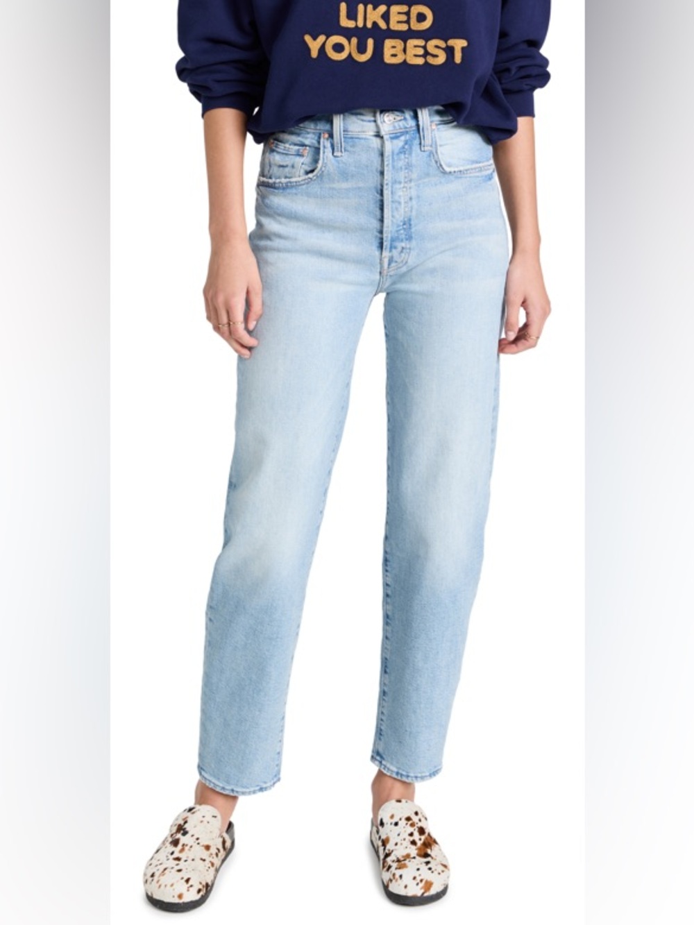 MOTHER The Curbside Skimp Jeans in the light baby blue wash "I Confess" 26